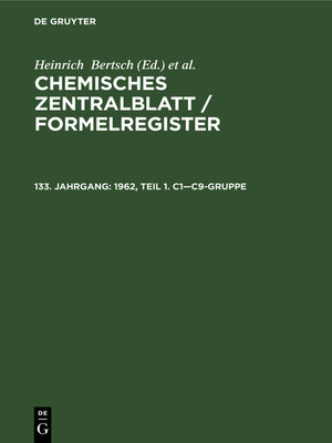 cover image of 1962, Teil 1. C1—C9-Gruppe